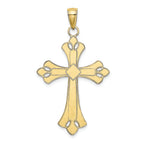 FJC Finejewelers 10k Yellow Gold Cross with Scalloped Edges White Center Charm