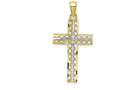 FJC Finejewelers 10k Yellow Gold Bright Cut Cross Center ( Loops Stick Cross) Charm