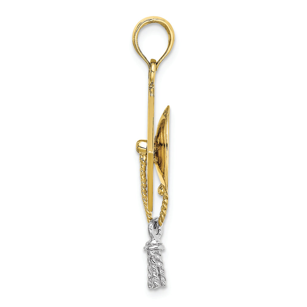 FJC Finejewelers 10k Two-tone Gold 3d Graduation Cap with Rh Moveable Tassle Charm
