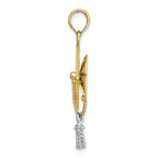 FJC Finejewelers 10k Two-tone Gold 3d Graduation Cap with Rh Moveable Tassle Charm