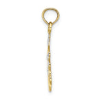 FJC Finejewelers 10k Yellow Gold with with Rhodium Christmas Tree with Lovetwo-color Charm