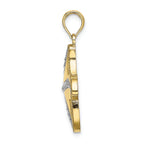 FJC Finejewelers 10k Yellow Gold with with Rhodium Bright Cut Starfishtwo-color Hp Charm
