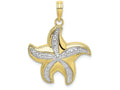 FJC Finejewelers 10k Yellow Gold with with Rhodium Bright Cut Starfishtwo-color Hp Charm
