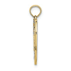 FJC Finejewelers 10k Two-tone Gold Dream In Heart Frame with Floating Bright Cut Star Accents Charm