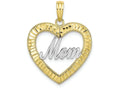 FJC Finejewelers 10k Two-tone Gold Bright Cut Heart Frame Mom Inside Charm