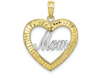 FJC Finejewelers 10k Two-tone Gold Bright Cut Heart Frame Mom Inside Charm