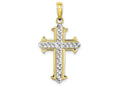 FJC Finejewelers 10k Two-tone Gold Cross Bright Cut Center Yellow Outline Arrow Tips Charm