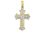 FJC Finejewelers 10k Two-tone Gold Cross Bright Cut Center Yellow Outline Arrow Tips Charm