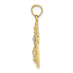 FJC Finejewelers 10k Two-tone Gold Block Crucifix Cross Jesus Inri Charm