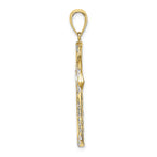 FJC Finejewelers 10k Two-tone Gold Bright Cut Reversible Crosstwo-color Charm