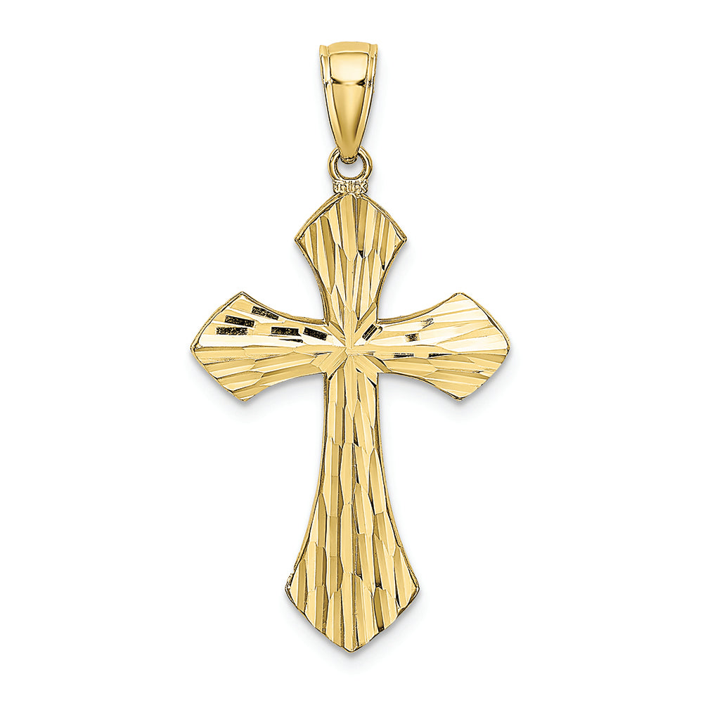 FJC Finejewelers 10k Two-tone Gold Bright Cut Reversible Crosstwo-color Charm