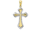 FJC Finejewelers 10k Two-tone Gold Bright Cut Reversible Crosstwo-color Charm