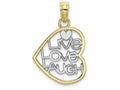 FJC Finejewelers 10k Two-tone Gold Live Love Laugh In Hearttwo-color Charm