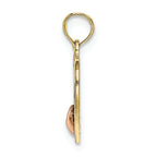 FJC Finejewelers 10k Two-tone Gold Wht Mom In Filigree Heart with Pink Hearttri-color Charm