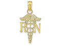 FJC Finejewelers 10k Yellow Gold Rn Caduceus Charm