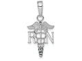 FJC Finejewelers 10k White Gold Rn Caduceus Charm