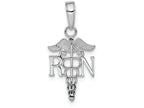FJC Finejewelers 10k White Gold Rn Caduceus Charm