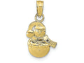 FJC Finejewelers 10k Yellow Gold Snowman with Scarf Hat Charm