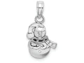 FJC Finejewelers 10k White Gold Snowman with Scarf Hat Charm