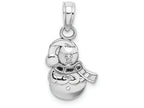 FJC Finejewelers 10k White Gold Snowman with Scarf Hat Charm