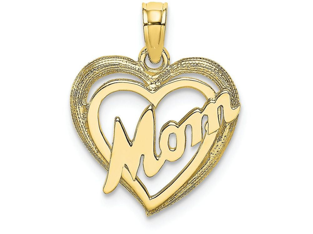 FJC Finejewelers 10k Yellow Gold Mom Inside Double Heart Charm