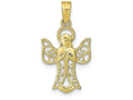FJC Finejewelers 10k Yellow Gold Angel with Filigree Cut-out Wings Textured Charm