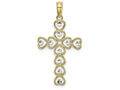 FJC Finejewelers 10k Yellow Gold Heart Connected Cross Bright Cut Circles Charm