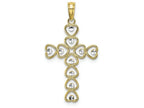 FJC Finejewelers 10k Yellow Gold Heart Connected Cross Bright Cut Circles Charm