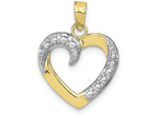 FJC Finejewelers 10k White Gold White Heart with Beaded Accent Charm