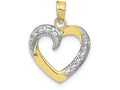 FJC Finejewelers 10k White Gold White Heart with Beaded Accent Charm