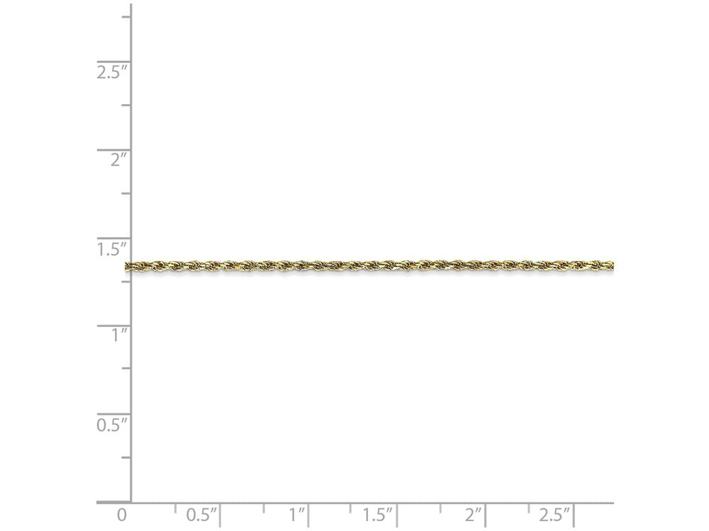 FJC Finejewelers 7 Inch 10k 1.5mm Machine Made bright-cut Rope Chain Bracelet