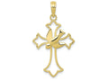 FJC Finejewelers 10k Yellow Gold Cross with Dove Center Charm