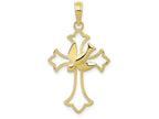 FJC Finejewelers 10k Yellow Gold Cross with Dove Center Charm
