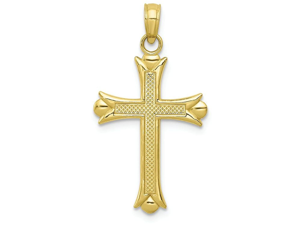 FJC Finejewelers 10k Yellow Gold Fleur De Lis Cross Charm