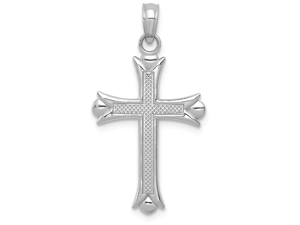 FJC Finejewelers 10k White Gold Fleur De Lis Cross Charm