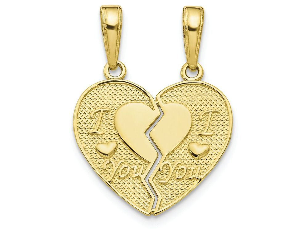 FJC Finejewelers 10k Yellow Gold I Love Youbreakable Heart - with Hearts Charm