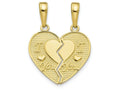 FJC Finejewelers 10k Yellow Gold I Love Youbreakable Heart - with Hearts Charm