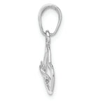 FJC Finejewelers 10k White Gold Double Hearts Intertwined Polish Charm