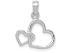 FJC Finejewelers 10k White Gold Double Hearts Intertwined Polish Charm