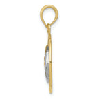 FJC Finejewelers 10k Yellow Gold Celestial Sun White Moon In Round Frame Charm