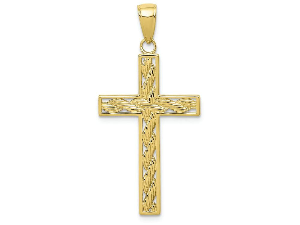 FJC Finejewelers 10k Yellow Gold Rope Cross Charm