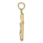FJC Finejewelers 10k Two-tone Gold Stick Cross Crucifix Inri Charm