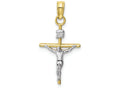 FJC Finejewelers 10k Two-tone Gold Stick Cross Crucifix Inri Charm