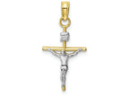 FJC Finejewelers 10k Two-tone Gold Stick Cross Crucifix Inri Charm