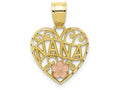 FJC Finejewelers 10k Two-tone Gold Nana Heart Charm