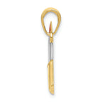 FJC Finejewelers 10k Yellow Gold with with Rhodium Enameled Lipstick Charm