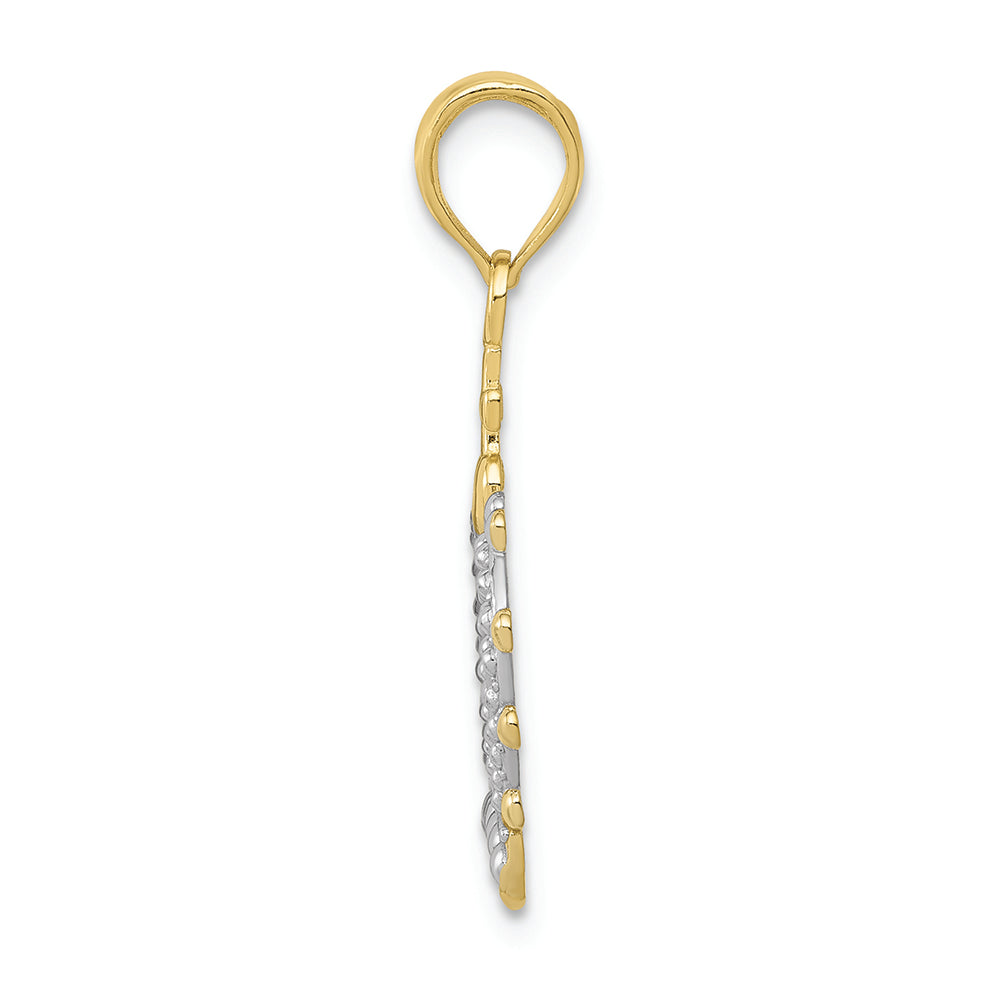 FJC Finejewelers 10k Yellow Gold with with Rhodium Crown Charm
