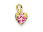 FJC Finejewelers 10k Yellow Gold October Synthetic Birth Month Stone Heart Charm