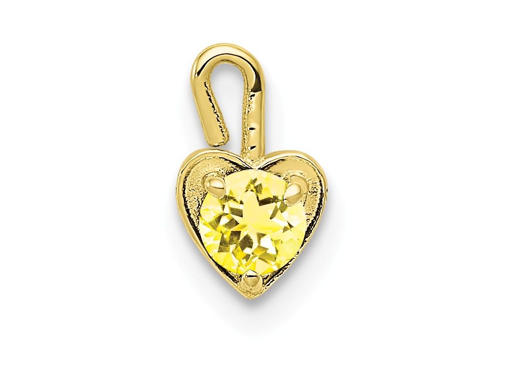 FJC Finejewelers 10k Yellow Gold November Synthetic Birth Month Stone Heart Charm
