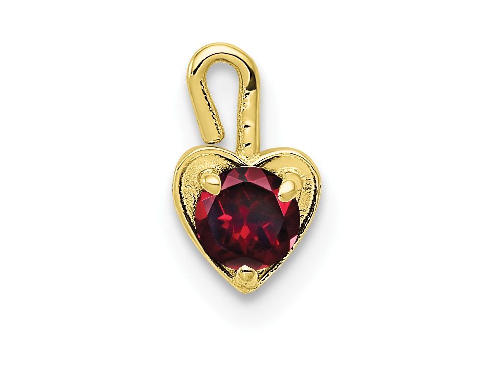 FJC Finejewelers 10k Yellow Gold July Synthetic Birth Month Stone Heart Charm